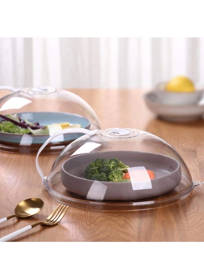 ShebSheb Food Protector Covers,Microwave Covers for Food Splatter,Transparent Microwave Guard Lid,Microwave Plate Coverwith Handle, Dishwasher Safe Guard Lid with Steam Vents, Anti-Splatter Lid - Image 1